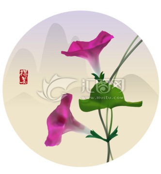 手繪牽牛花