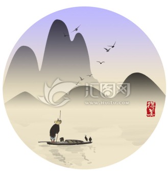 手繪山水