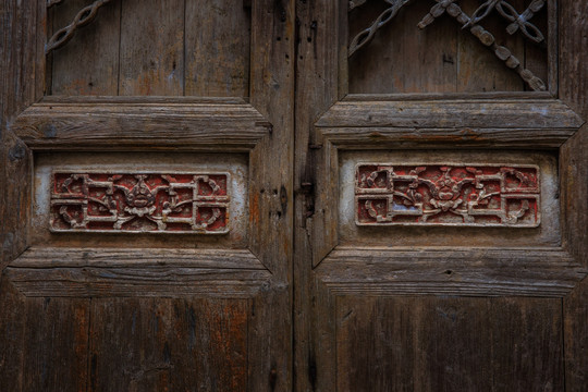 古代雕花门门饰花纹