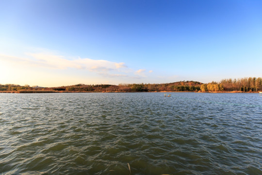 北京奥森公园人造湿地人工湖