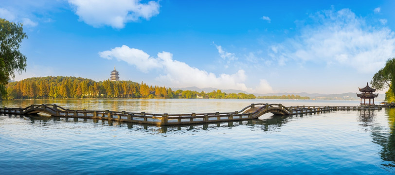 杭州西湖雷峰塔 全景大画幅