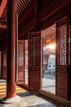 范大夫祠 古建筑大门特写