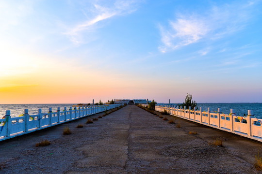 查干湖景区夕阳