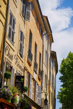 欧洲法国乡村小镇街景