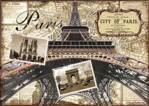 复古城市巴黎 分层文件