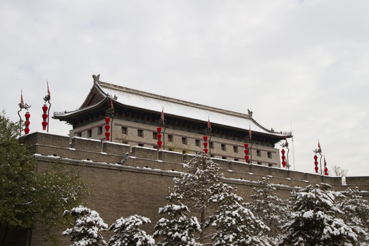 箭楼  西安永宁门雪景