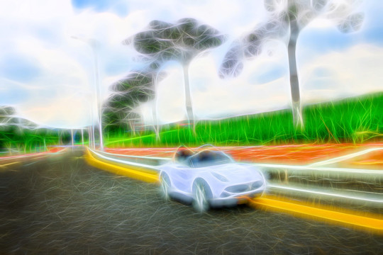 汽車光影線條