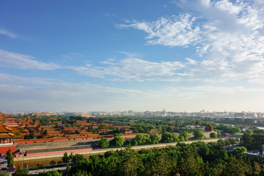 景山俯瞰北京故宫古建筑群