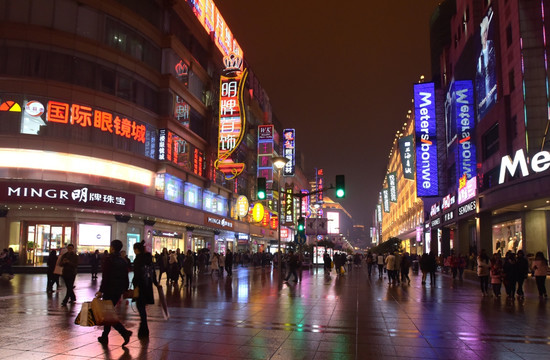 上海南京路步行街夜景