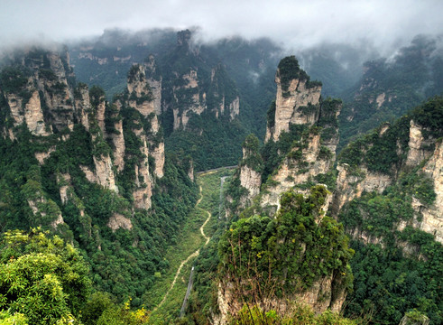 湖南张家界袁家界景区全景