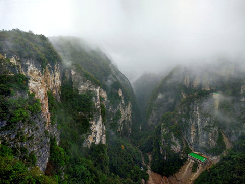 湖南张家界大峡谷 全景