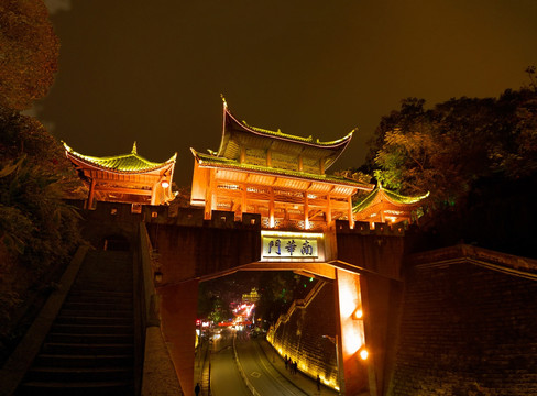 湖南凤凰古城夜景 南华门