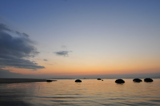 大海落日 海上黄昏 暮色 晚霞