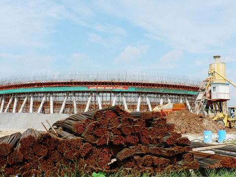 电厂建设工地  冷却塔施工