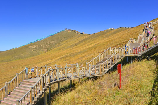 黄河九曲第一湾景区 上山栈道