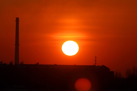 太陽 黃昏 傍晚 陽光 紅色