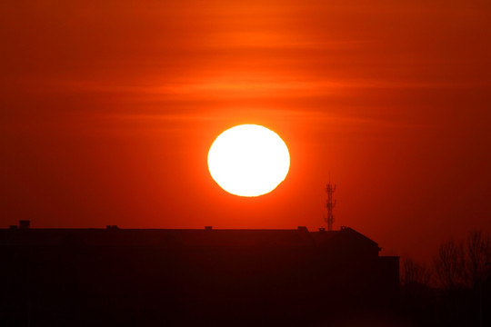 太陽 黃昏 傍晚 陽光 紅色