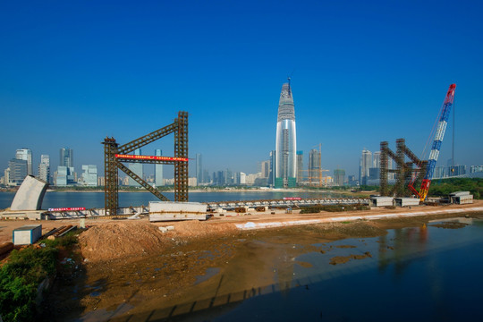 建设中的后海公园 后海总部基地