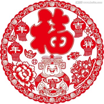 財(cái)神剪紙