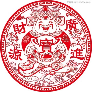 財(cái)神剪紙