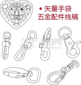 手袋五金線稿