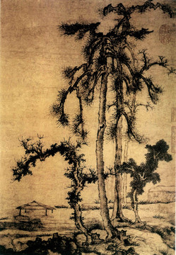 曹知白 松亭圖