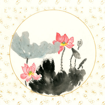 國(guó)畫荷花