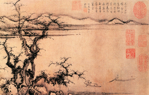 姚廷美 雪江游艇圖