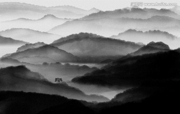 创意山水 水墨远山背景