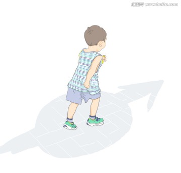 儿童插画 奔跑的孩子