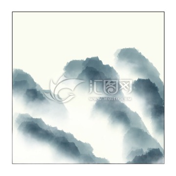 水墨山水畫 古風(fēng)裝飾畫