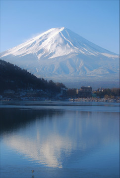 日本富士山湖光山色