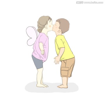 兒童插畫 兩小無猜