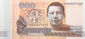 柬埔寨货币 瑞尔100元