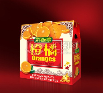 冰糖橙包裝盒平面分層圖