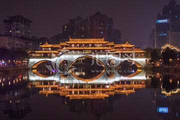 成都锦江安顺廊桥夜景