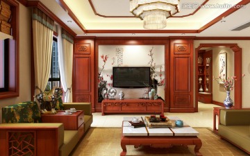 中式整木家装客厅