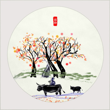 二十四節(jié)氣 霜降 手繪 合層