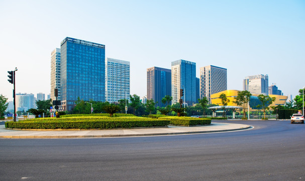 杭州城市道路 高楼大厦