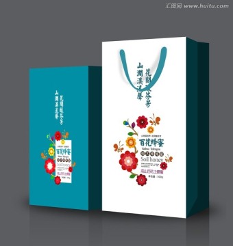 百花蜂蜜包裝展開圖