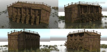 3DSMAX古建模型水車橋