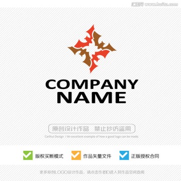 蝙蝠 萬福 祥瑞 LOGO設(shè)計(jì)