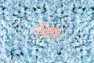 蓝色婚礼花墙