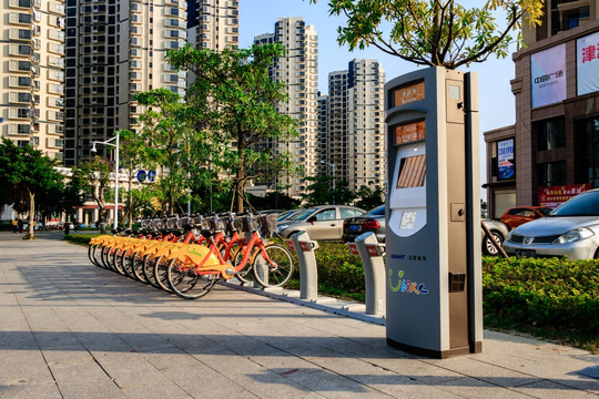 城市公共自行车 骑行 绿色出行