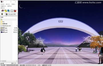 鹊桥会效果图夜景3d源文件