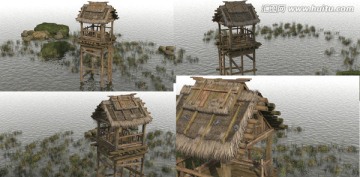 3D模型中國古典建筑水上建筑