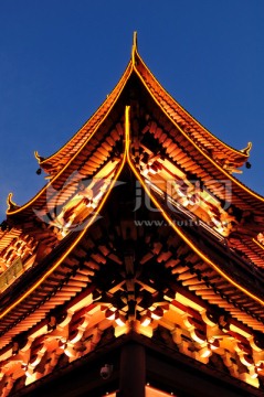 杭州吴山城隍阁夜景