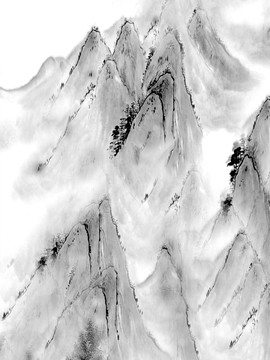 高山水墨畫(huà) 未分層