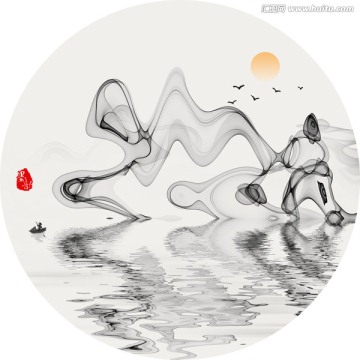 抽象禪意寫(xiě)意山水