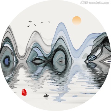 抽象意境山水 水墨禪境